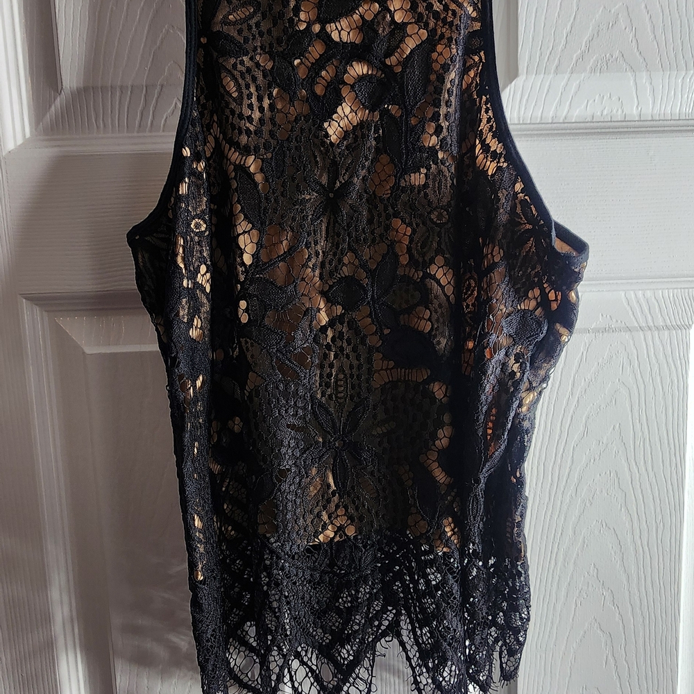 Express Black Lace Sleeveless Blouse